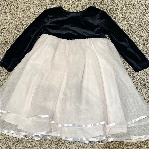 Biscotti Black Velvety and Pink Long Sleeve Formal Dress - Picture 4 of 5